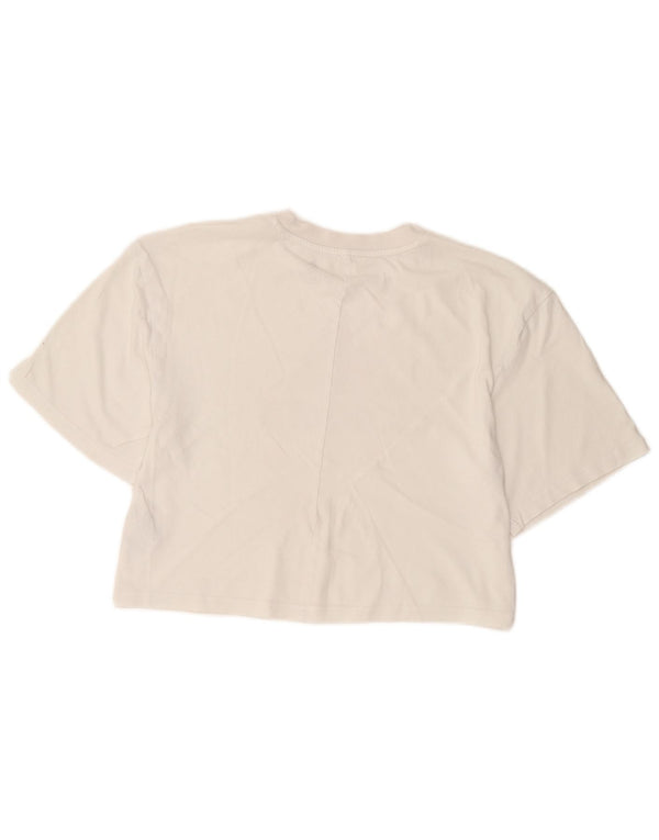 Adidas Camiseta corta gráfica para mujer UK 6 XS Algodón blanco