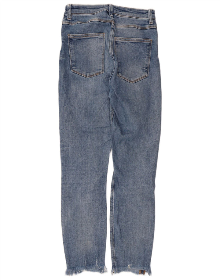 Zara Jeans Slim Desgastados para Mujer EU 38 Small W28 L26 Azul