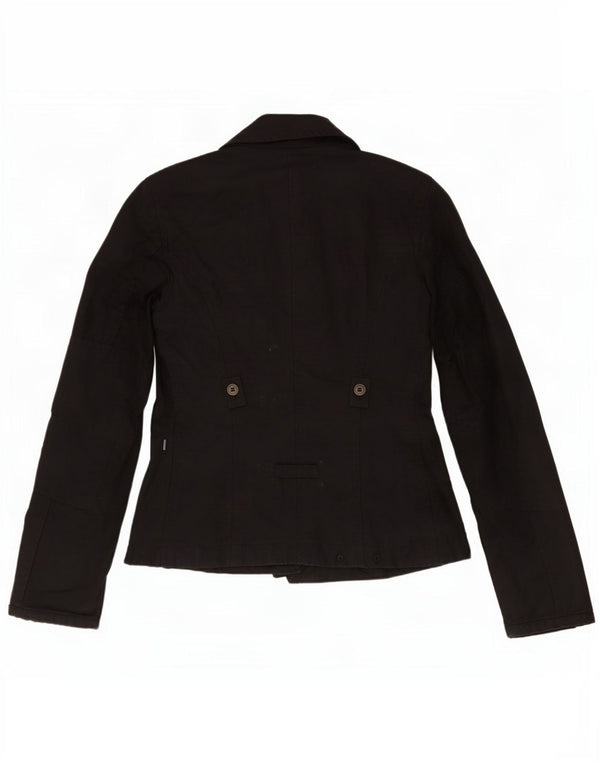 Vintage mujer chaqueta utilitaria IT 40 pequeño algodón negro