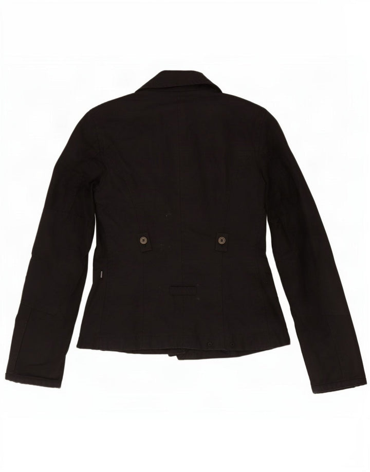 Vintage mujer chaqueta utilitaria IT 40 pequeño algodón negro
