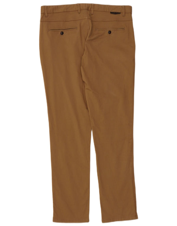 Zara Mens Slim Chino Pantalones EU 44 Large W34 L31 Algodón Marrón