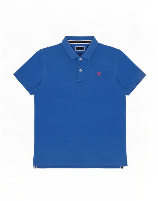 Crew Clothing Polo para hombre de algodón azul medio