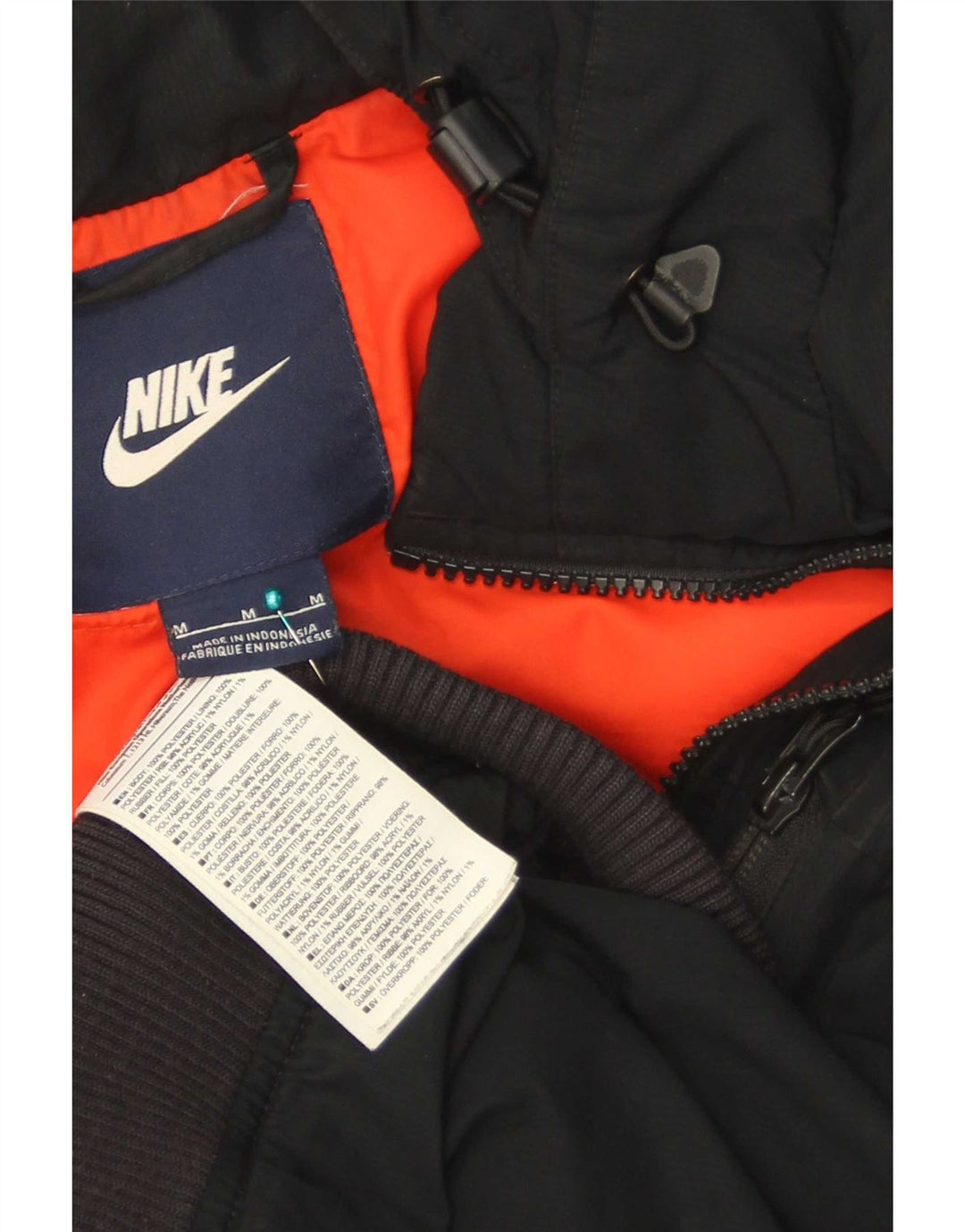 Nike Chaqueta acolchada con capucha para hombre ES 38 Mediana Negro Colorblock Poliéster