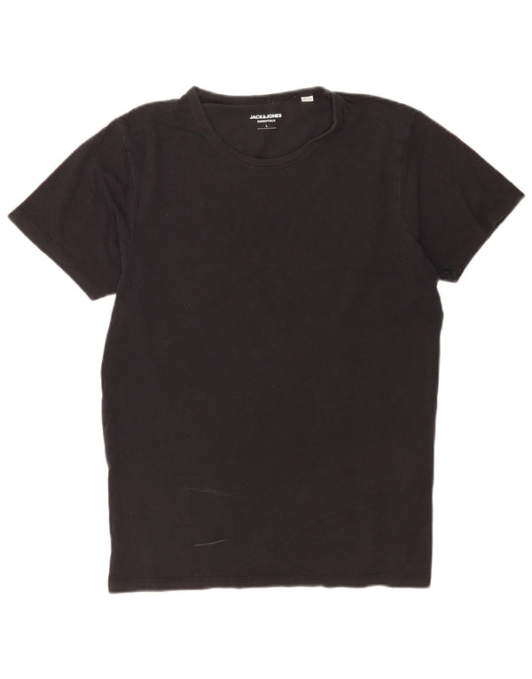 Jack & Jones - Camiseta para hombre, talla grande, color negro, algodón