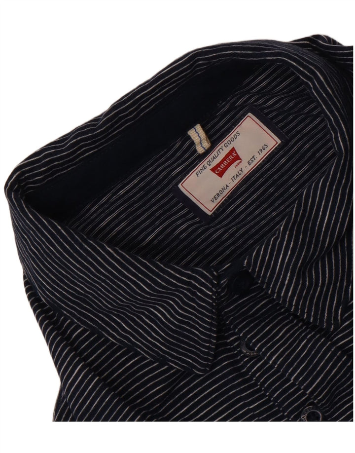 Carrera Polo para hombre pequeño azul marino a rayas