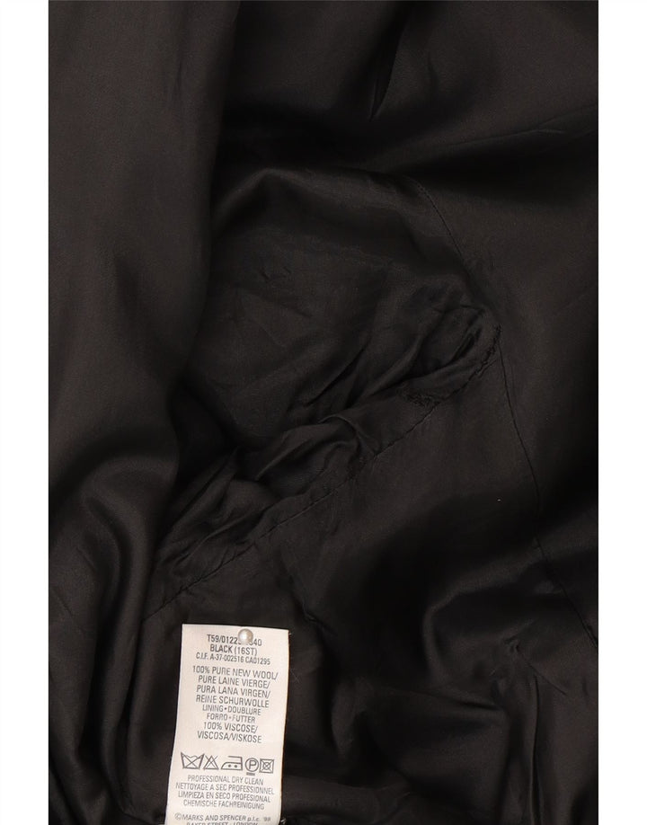Marks & Spencer Chaqueta tipo blazer con 1 botón para mujer UK 46 Grande Lana negra