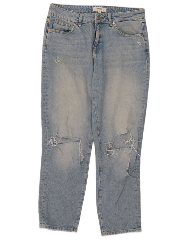 Vaqueros recortados desgastados para mujer Reiss W29 L26 Algodón azul