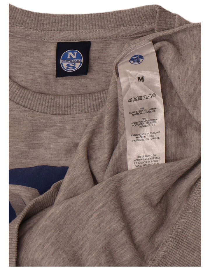 North Sails Hombre Sudadera Gráfica Jersey De Algodón Moteado Gris Medio