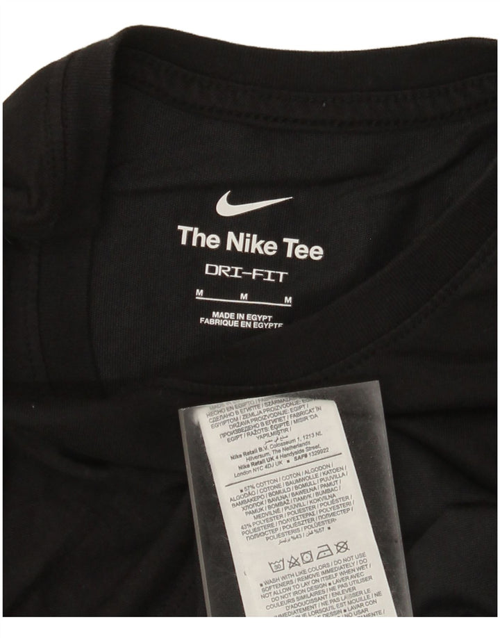 Nike Dri Fit Graphic Camiseta para hombre, talla mediana, algodón negro