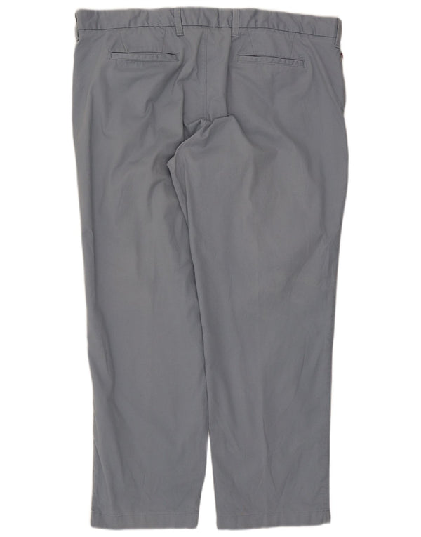 Marks & Spencer Pantalón chino recto azul Harbor para hombre W44 L29 Gris
