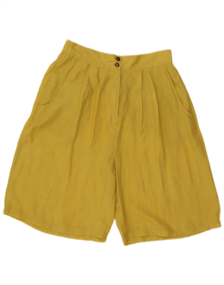 MPG Bermudas con cintura alta para mujer IT 44 Medium W29 Seda amarilla