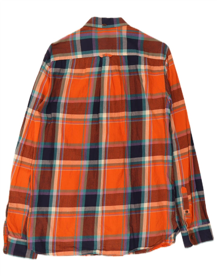 Superdry Camisa De Franela De Algodón A Cuadros Naranja Grande Para Hombre