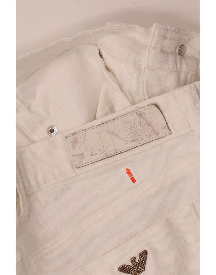 Vaqueros Armani Mujer Regular Rectos W29 L30 Algodón Blanco