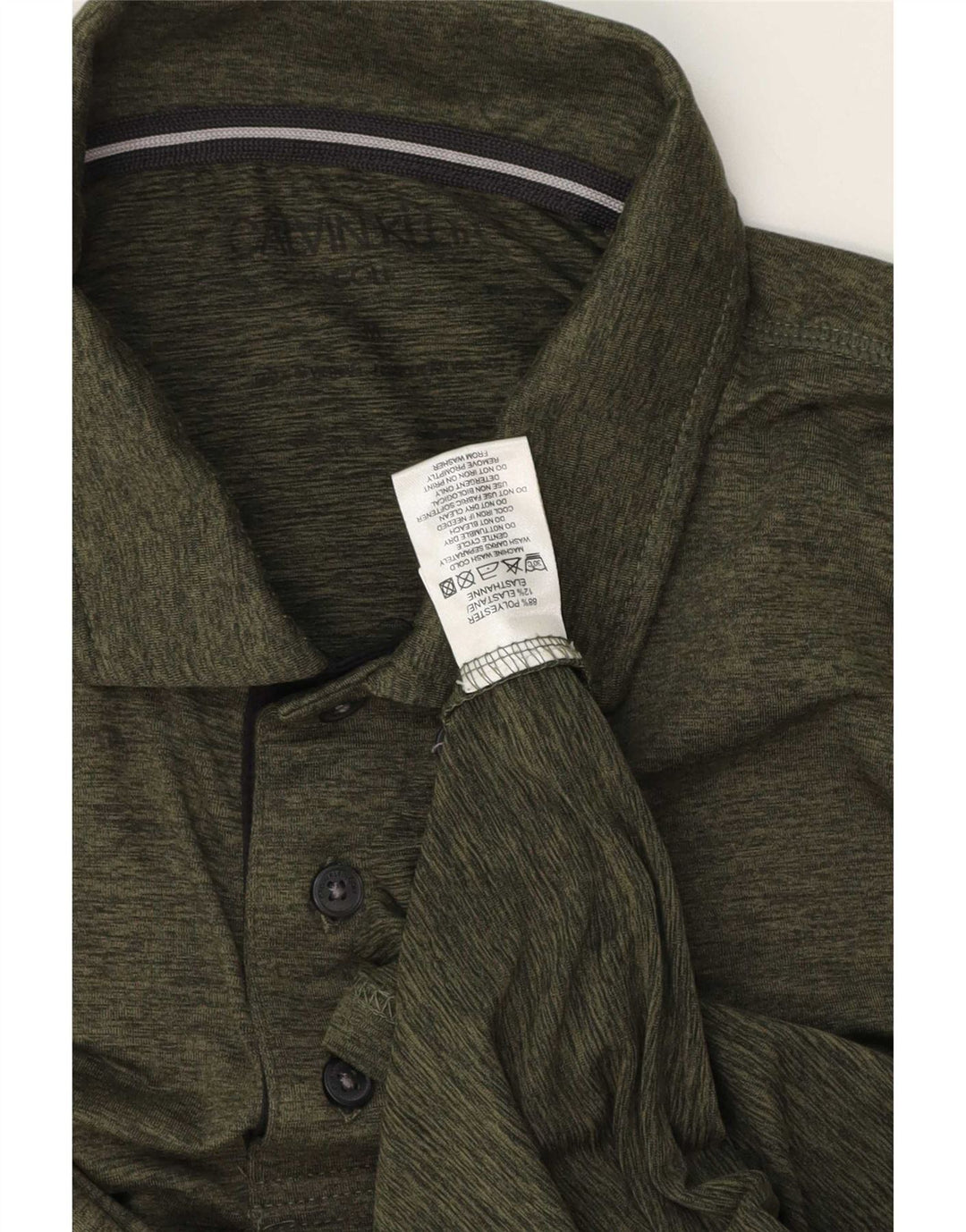 Polo Calvin Klein para hombre Poliéster moteado en color caqui medio