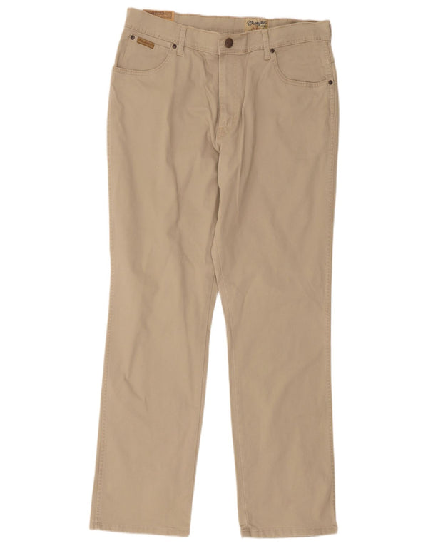 Wrangler Pantalones rectos informales para hombre W36 L32 Algodón beige