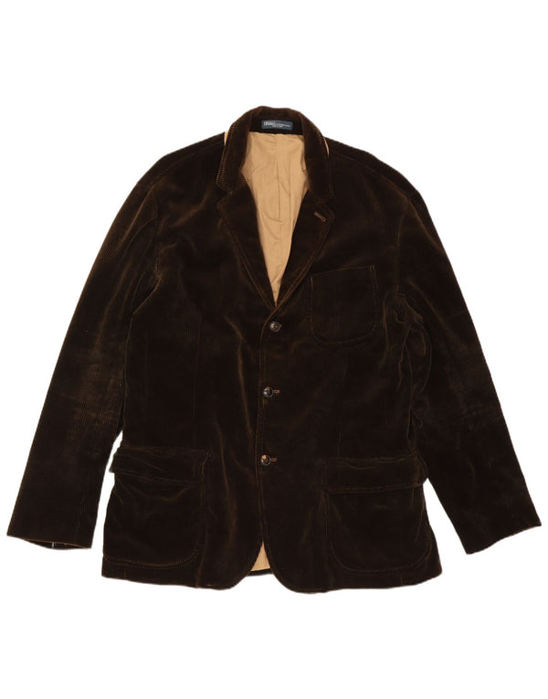 Polo Ralph Lauren Chaqueta tipo blazer de pana con 3 botones para hombre UK 46 2XL Marrón