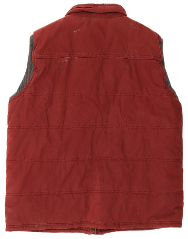 Fat Face Mens Padded Gilet UK 44 2XL Maroon Cotton
