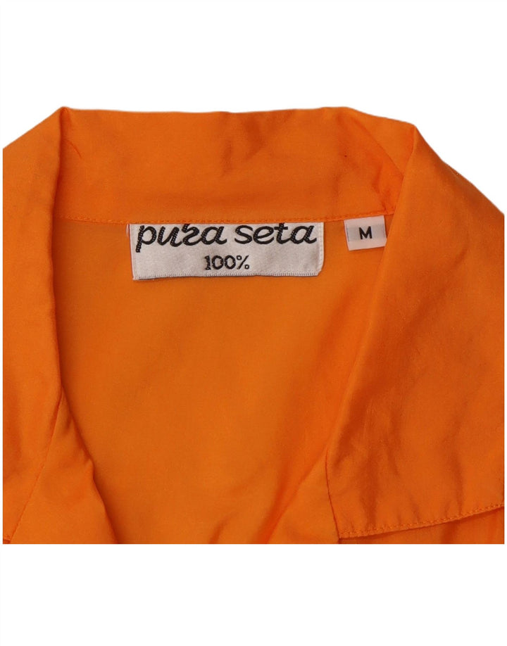 Vintage mujer camisa sin mangas blusa Reino Unido 14 naranja medio