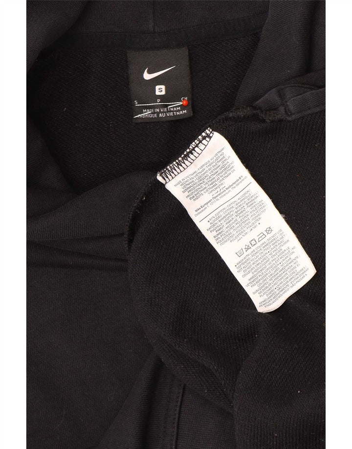 Nike Sudadera de gran tamaño con gráfico para mujer UK 10 Small Black Cotton