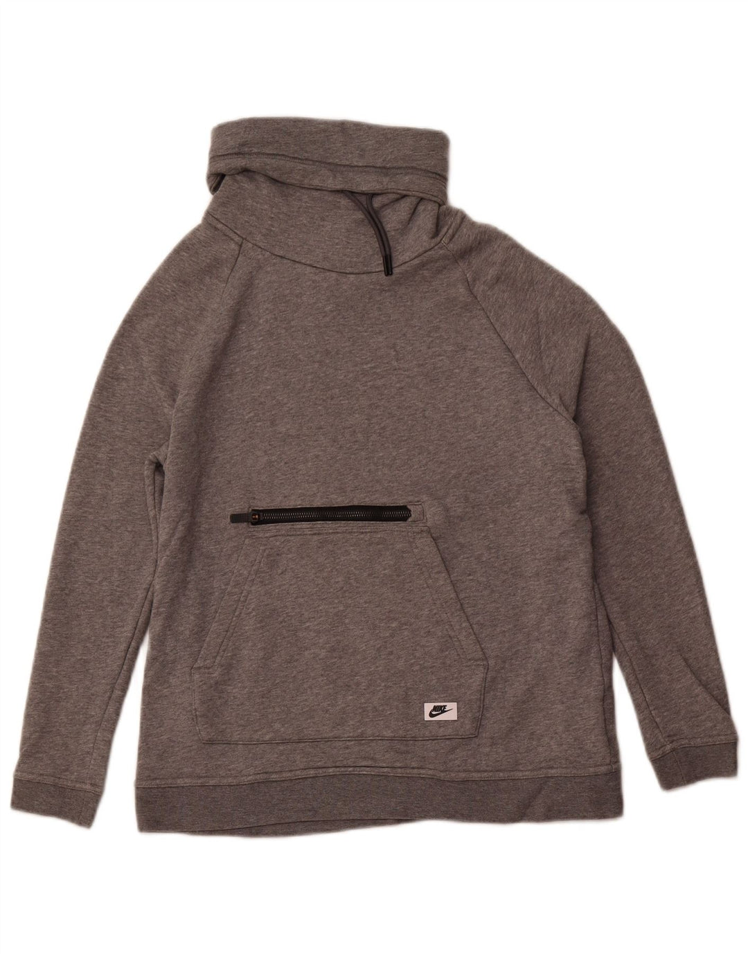 NIKE - Sudadera con cuello vuelto para mujer, talla 40, algodón moteado gris medio