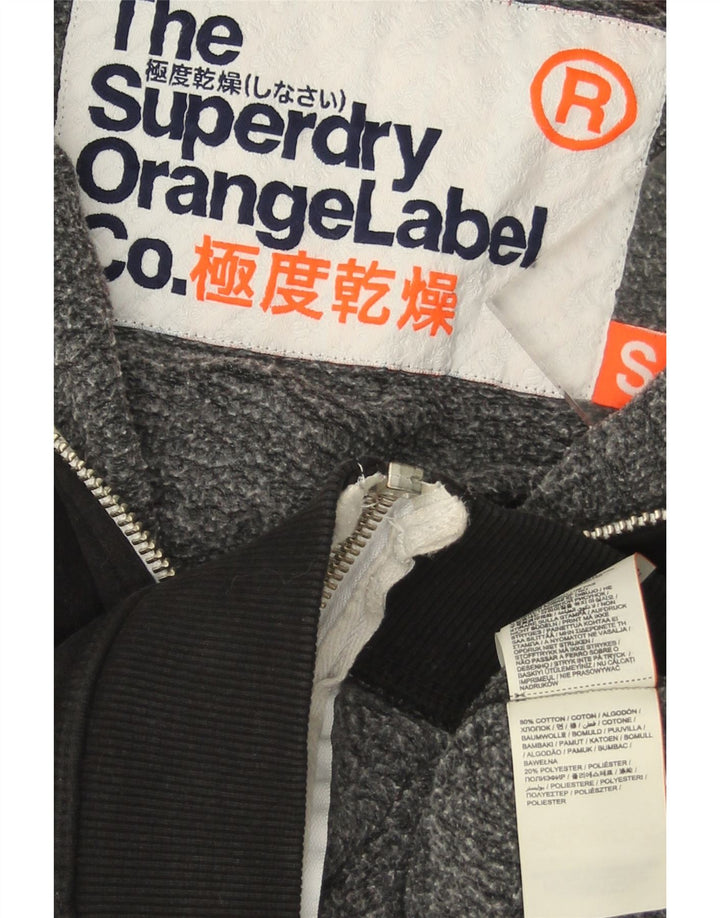 Superdry Sudadera con capucha y cremallera para hombre, talla pequeña, algodón negro
