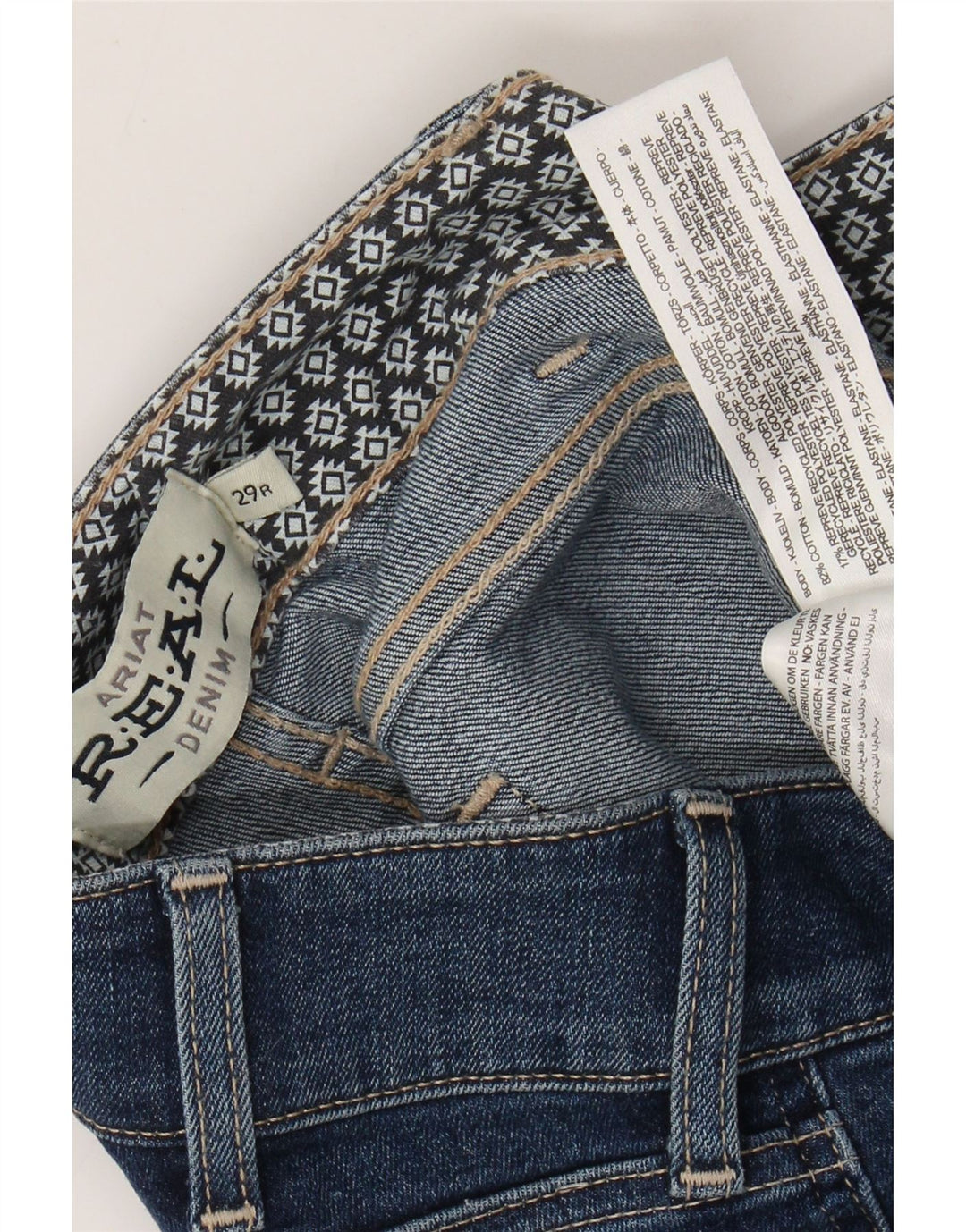 Vaqueros Rectos Mujer ARIAT W29 L29 Algodón Azul