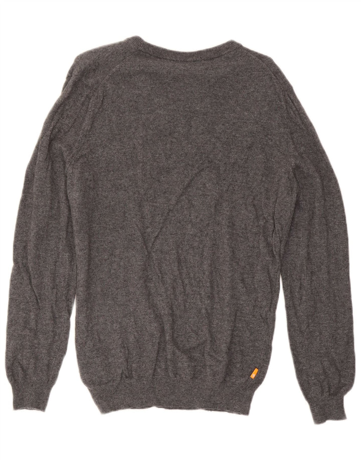 Timberland Jersey con cuello en V para hombre de lana gris medio