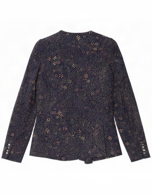 Chaqueta tipo blazer vintage para mujer UK 8 Small Blue Floral Retro