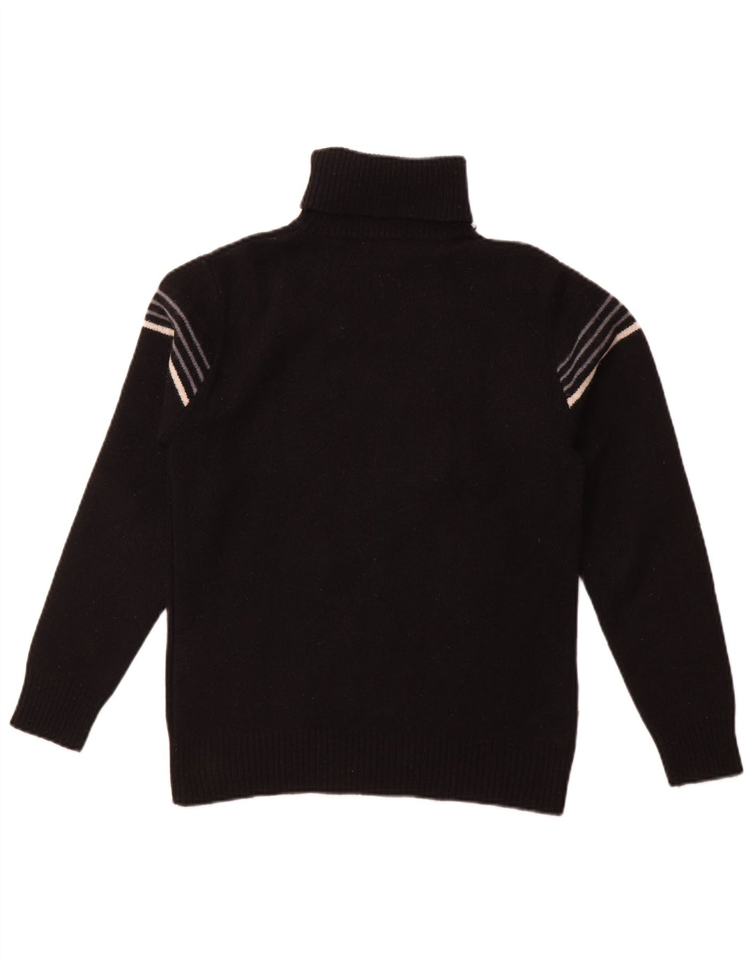 LEVI'S Suéter tipo jersey con cuello vuelto para mujer UK 10 Small Lana de cordero a rayas negras