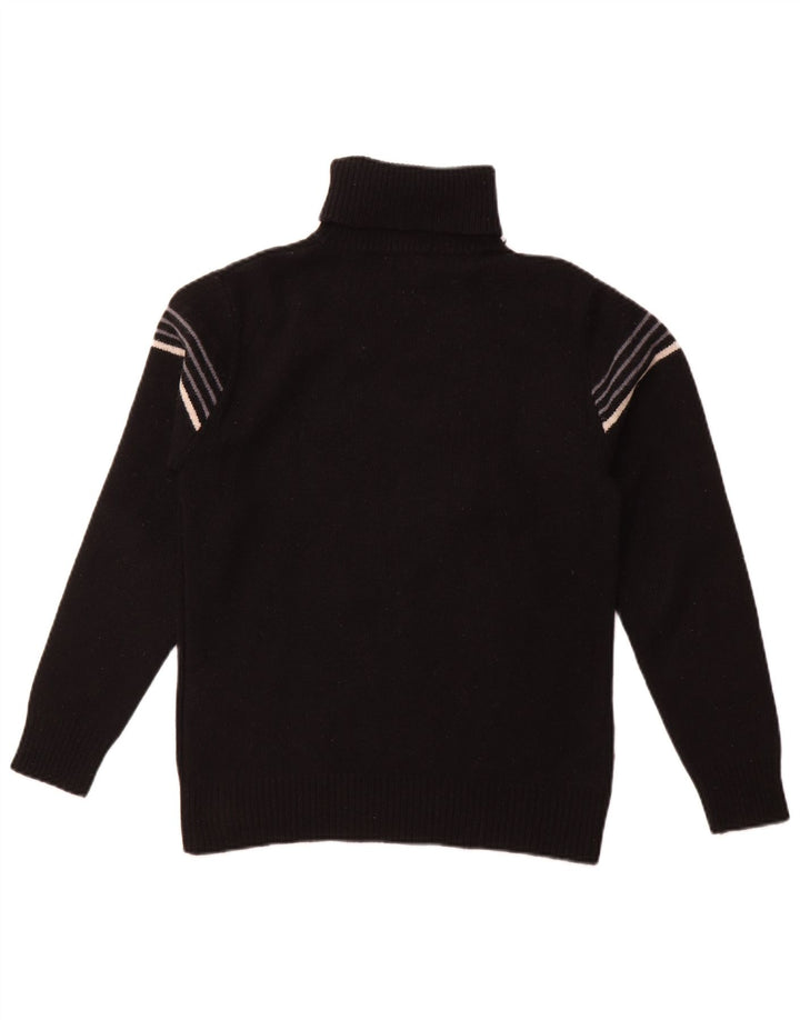 LEVI'S Suéter tipo jersey con cuello vuelto para mujer UK 10 Small Lana de cordero a rayas negras