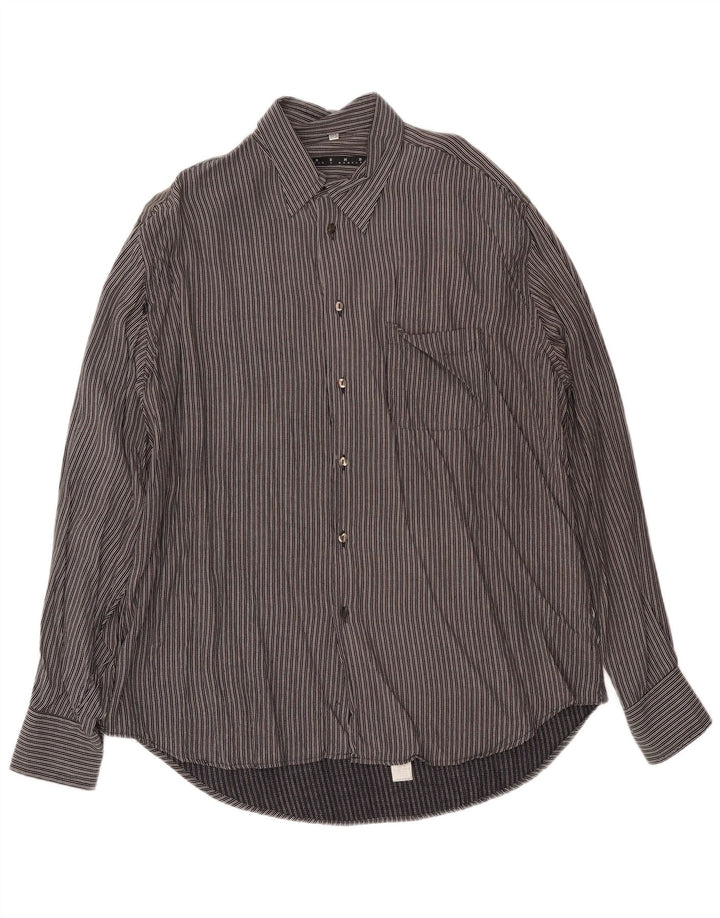 Camisa Hombre Talla 45/46 2XL Viscosa Rayas Negras