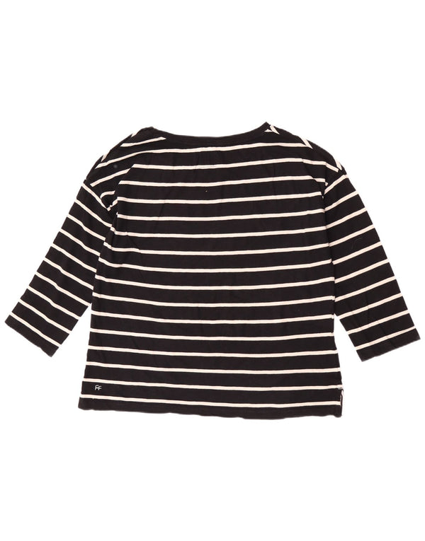 Camiseta para mujer Fat Face Manga 3/4 UK 40 Mediano Algodón a rayas negro