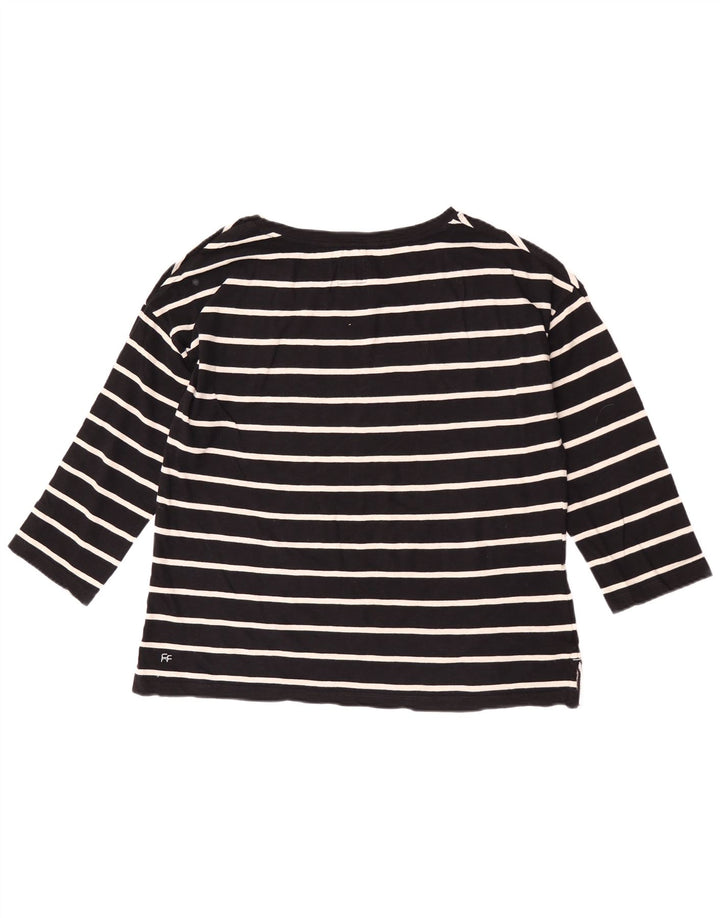 Camiseta para mujer Fat Face Manga 3/4 UK 40 Mediano Algodón a rayas negro
