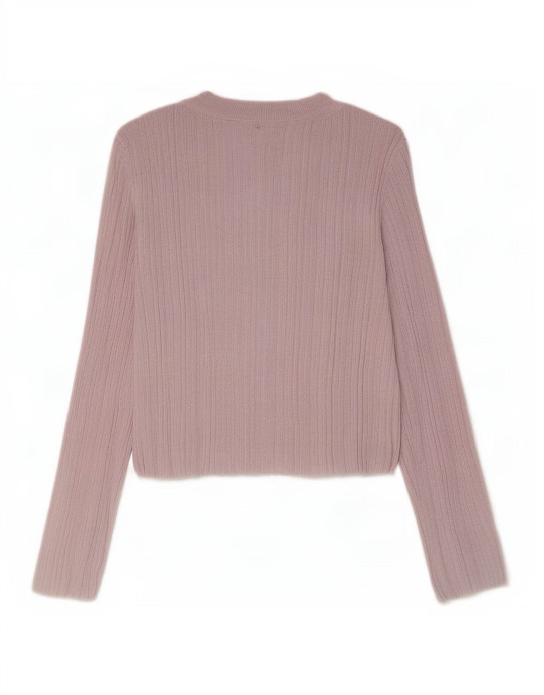 Zara Mujer Crop Top Manga Larga UK 42 Viscosa Rosa Mediana