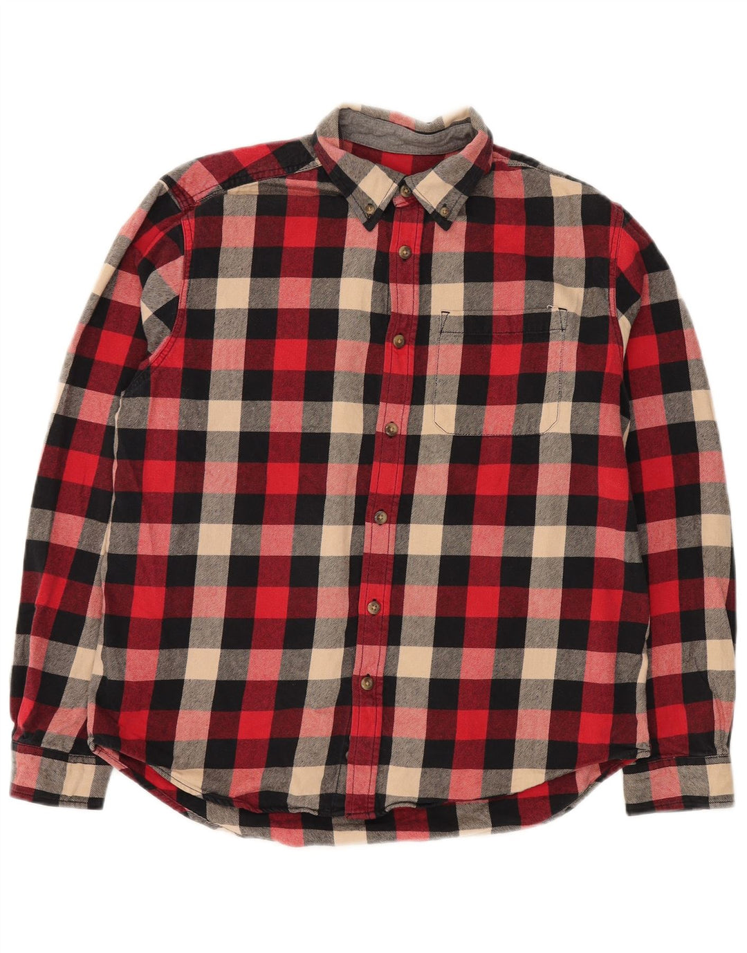 EDDIE BAUER Camisa de franela para hombre Algodón a cuadros rojos grandes
