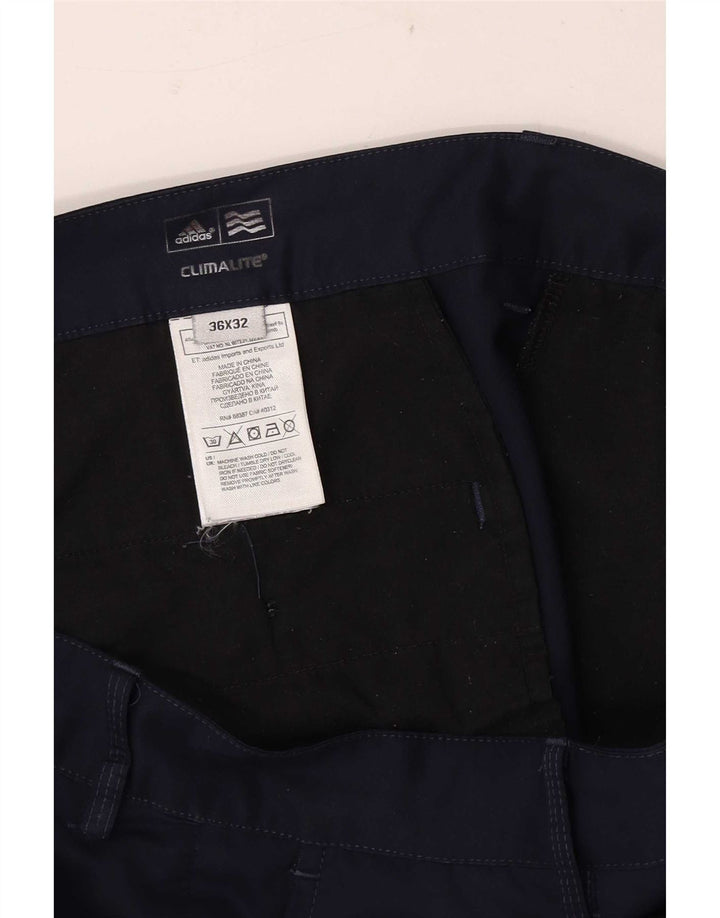 Adidas Mens Climalite Chino Pantalones W36 L29 Azul Marino Poliéster