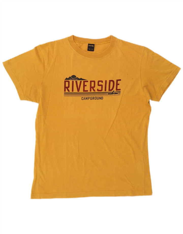 Meltin' Pot Camiseta gráfica para hombre Top Algodón amarillo medio