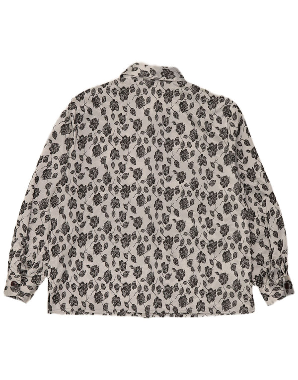 Your Sixth Sense Camisa para mujer UK 44 Grande Poliéster floral blanco