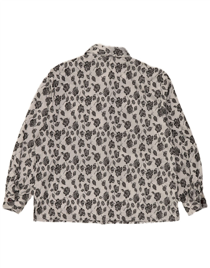 Your Sixth Sense Camisa para mujer UK 44 Grande Poliéster floral blanco