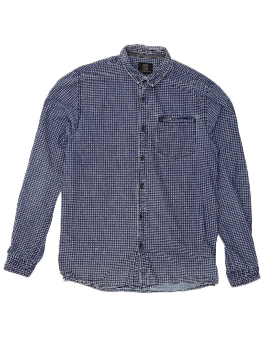 Quiksilver Hombre Slim Fit Camisa De Algodón A Cuadros Azul Marino Mediano