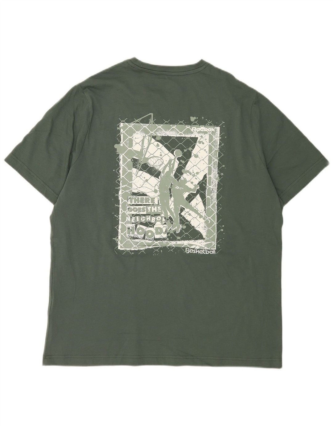 Camiseta Reebok Hombre Graphic Top Algodón Verde Medio