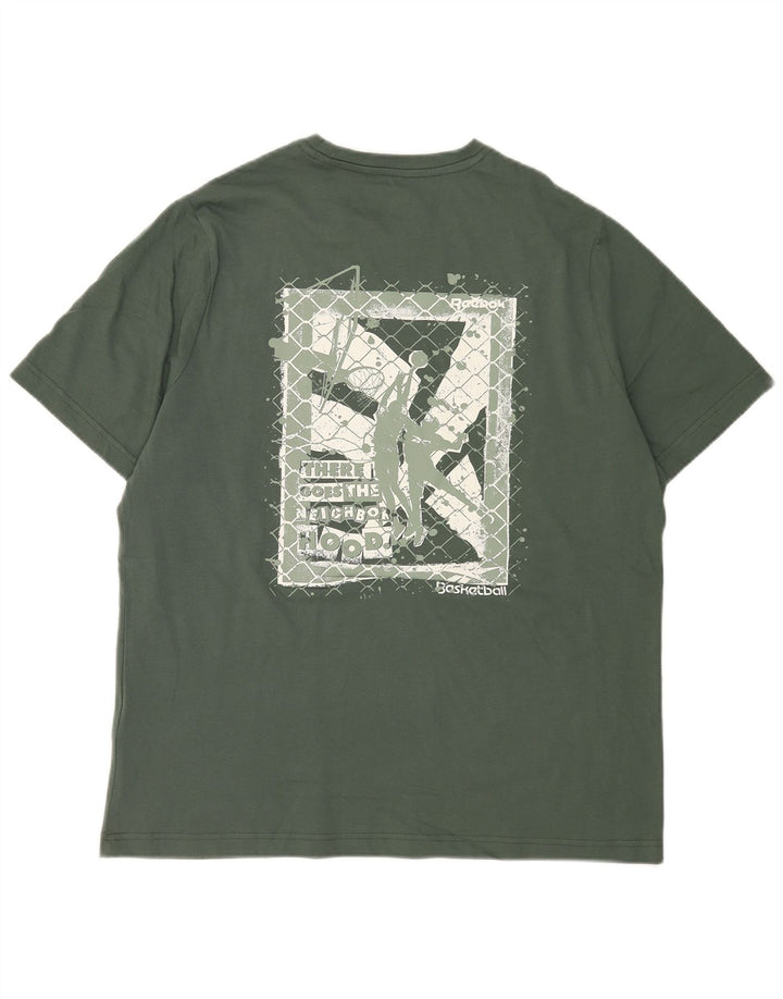 Camiseta Reebok Hombre Graphic Top Algodón Verde Medio