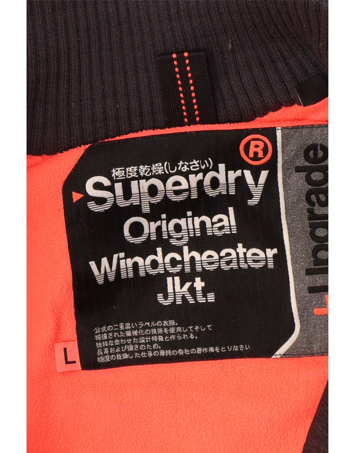 SUPERDRY Chaqueta cortavientos con capucha para mujer, talla 40, color negro