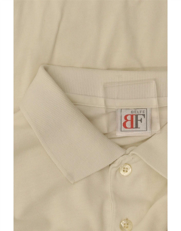 Belfe & Belfe Polo gráfico para hombre UK 40 Medium White