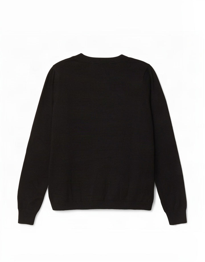 Marks & Spencer suéter gráfico con cuello barco para mujer, talla 40, talla M, color negro