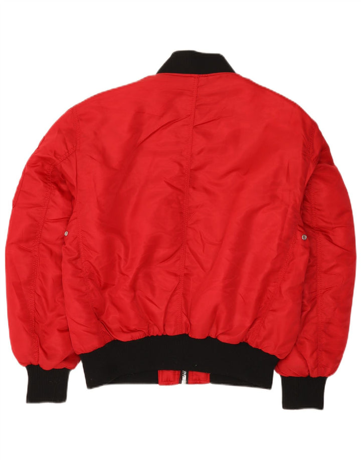 Zara Mens Bomber Jacket UK 36 Small Rojo Colorblock Nylon