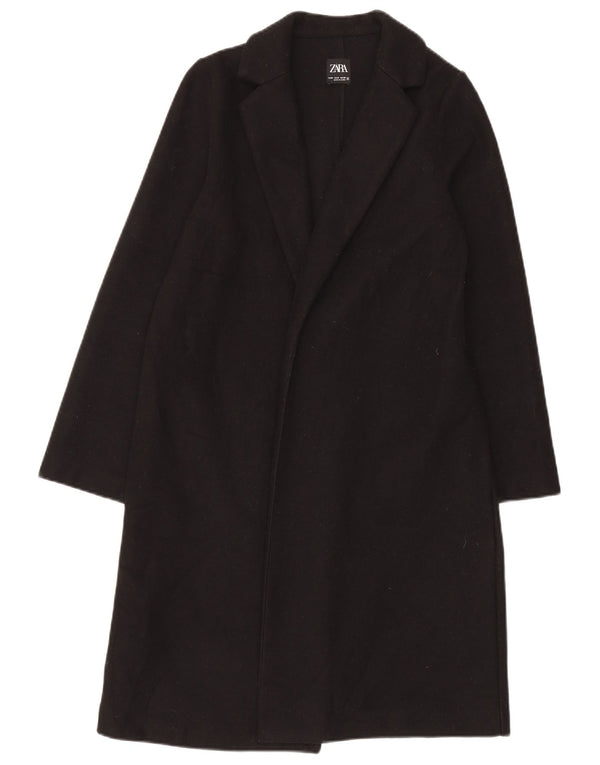 Zara Mujer Abrigo Abierto UK 44 Mediano Negro