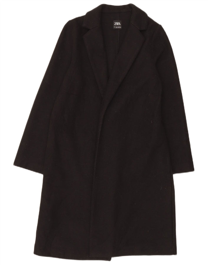 Zara Mujer Abrigo Abierto UK 44 Mediano Negro