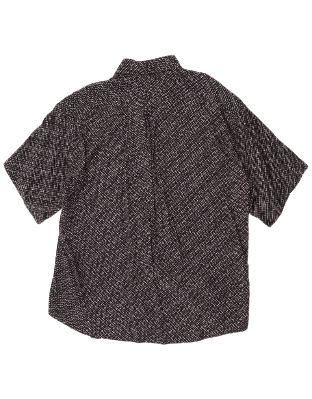 Tipo' S Camisa De Manga Corta Para Hombre Grande Viscosa Geométrica Negra