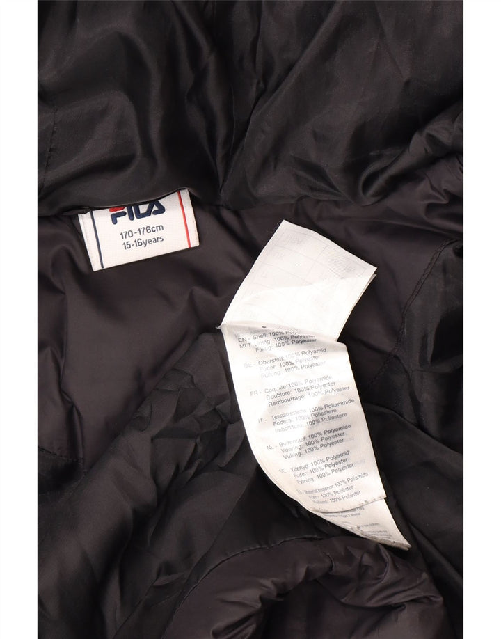 Fila Chaqueta acolchada con capucha para niño 15-16 años Poliamida color block negro